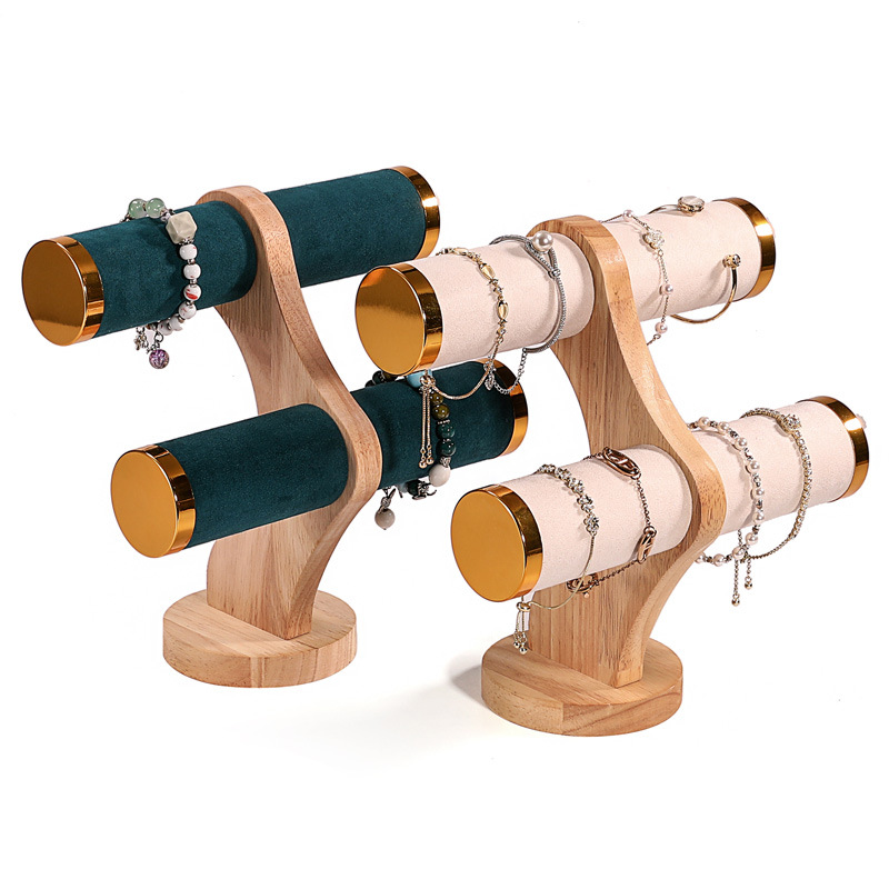 Home Improvement Outlet Stores - 2-Tier Curved Wood Bracelet Holder Velvet