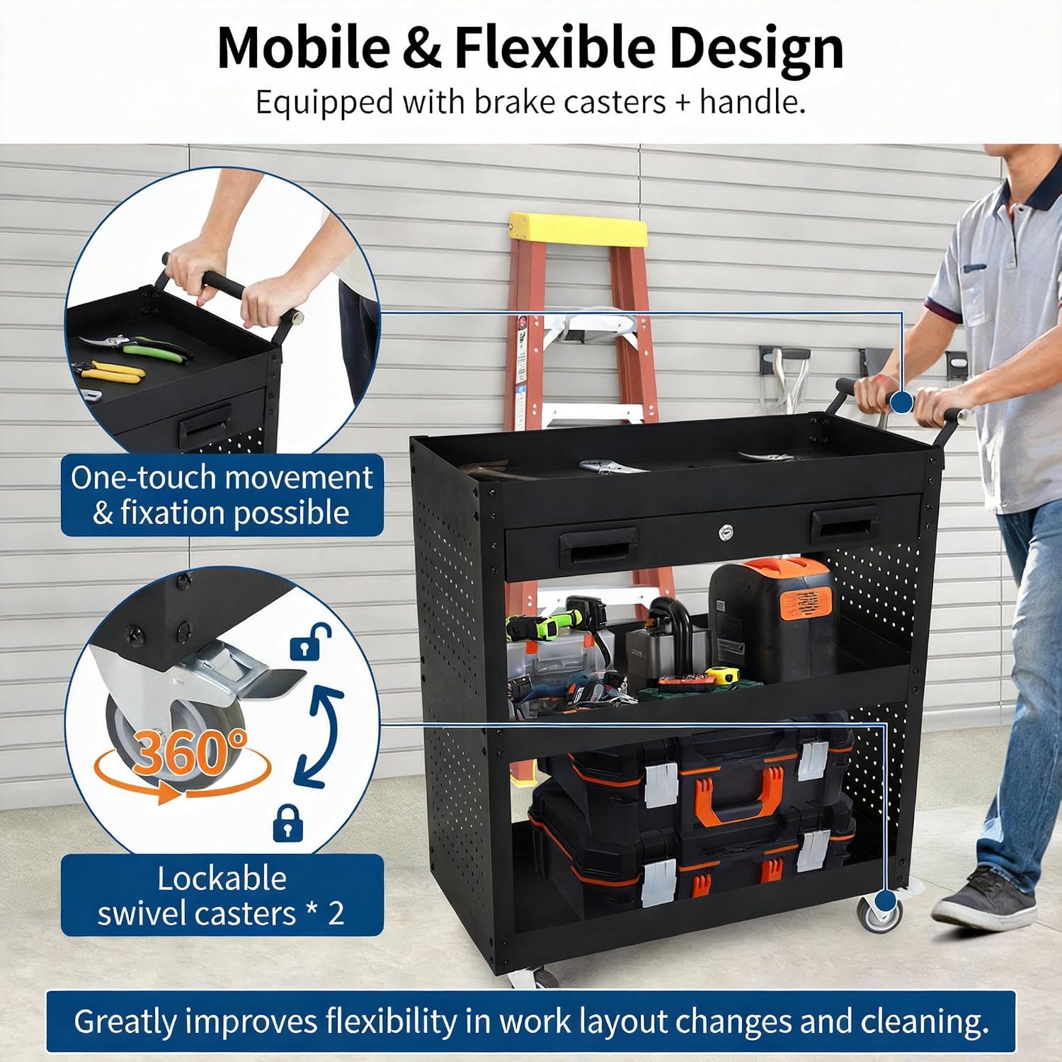 Tacleekii 27inch Tool Cart wit - đánh giá và giá Home Improvement Outlet Stores